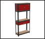 Sealey AP830R Shelving Unit 4-Tier with Cupboard & Drawer