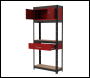 Sealey AP830R Shelving Unit 4-Tier with Cupboard & Drawer