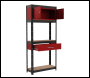 Sealey AP830R Shelving Unit 4-Tier with Cupboard & Drawer