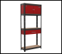 Sealey AP830R Shelving Unit 4-Tier with Cupboard & Drawer