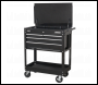 Sealey AP850MB Heavy-Duty Mobile Tool & Parts Trolley with 4 Drawers & Lockable Top - Black