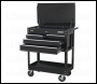 Sealey AP850MB Heavy-Duty Mobile Tool & Parts Trolley with 4 Drawers & Lockable Top - Black