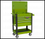Sealey AP890MHV Superline PRO® Heavy-Duty Mobile Tool & Parts Trolley with 5 Drawers and Lockable Top - Hi-Vis Green