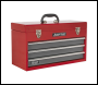 Sealey AP9243BB Tool Chest 3 Drawer Portable with Ball-Bearing Slides - Red/Grey