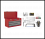 Sealey AP9243BBCOMBO Portable Tool Chest 3 Drawer with Ball-Bearing Slides - Red/Grey & 93pc Tool Kit