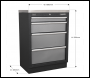 Sealey APMS51 Superline PRO® Modular Cabinet 4 Drawer 680mm - REFURBISHED - GRADE A