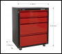 Sealey APMS84 Modular 4 Drawer Cabinet with Worktop 665mm