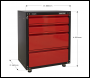 Sealey APMS84 American PRO® Modular Cabinet with Worktop 4 Drawer 665mm