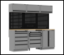 Sealey APMSBESTACK03W Superline PRO® Black Edition Storage System with Rubber Wood Worktop 2.04m