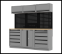 Sealey APMSBESTACK04WW Superline PRO® Black Edition Storage System with Rubber Wood Worktop 2.04m