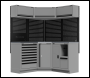 Sealey APMSBESTACK06SS Superline PRO® Black Edition Modular Corner Storage System with Stainless Steel Worktop 1.54m