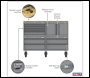 Sealey APMSCCOMBO5 Superline PRO® Connect Modular Storage System with Rubber Wood Worktop 1.36m