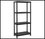 Sealey APPR4 Plastic Racking Unit with 4 Shelves 25kg Capacity Per Level