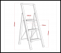 Sealey APSL3 Aluminium Professional Fold-Flat Step Ladder 3-Step 150kg Capacity - EN 14183