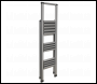 Sealey APSL3 Aluminium Professional Fold-Flat Step Ladder 3-Step 150kg Capacity - EN 14183