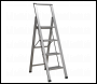 Sealey APSL4 Aluminium Professional Folding Step Ladder 4-Step 150kg Capacity