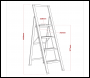 Sealey APSL4 Aluminium Professional Folding Step Ladder 4-Step 150kg Capacity - EN 1483