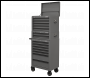 Sealey APSTACKTGR Superline PRO® Topchest, Mid-Box Tool Chest & Rollcab Combination 14 Drawer - Grey