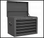 Sealey APSTACKTGR Topchest, Mid-Box Tool Chest & Rollcab Combination 14 Drawer with Ball-Bearing Slides - Grey