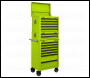 Sealey APSTACKTHV Topchest, Mid-Box Tool Chest & Rollcab Combination 14 Drawer with Ball-Bearing Slides - Green