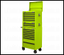 Sealey APSTACKTHV Topchest, Mid-Box Tool Chest & Rollcab Combination 14 Drawer with Ball-Bearing Slides - Green