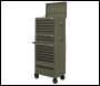 Sealey APSTACKTK Superline PRO® Topchest, Mid-Box Tool Chest & Rollcab Combination 14 Drawer - Khaki