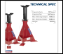 Sealey AS15000 Axle Stands (Pair) 15 Tonne Capacity per Stand