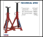 Sealey AS2500 Premier Axle Stands (Pair) 2.5 Tonne Capacity per Stand
