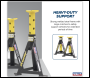 Sealey AS3Y Premier Axle Stands (Pair) 3 Tonne Capacity per Stand - Yellow