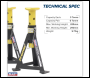 Sealey AS3Y Premier Axle Stands (Pair) 3 Tonne Capacity per Stand - Yellow
