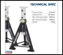 Sealey AS6 Premier Axle Stands (Pair) 6 Tonne Capacity per Stand - White