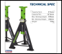 Sealey AS6G Premier Axle Stands (Pair) 6 Tonne Capacity per Stand - Green