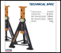 Sealey AS6O Premier Axle Stands (Pair) 6 Tonne Capacity per Stand - Orange