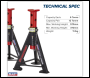 Sealey AS6R Premier Axle Stands (Pair) 6 Tonne Capacity per Stand - Red