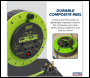 Sealey BCR10G 10m Cassette Type Cable Reel with Thermal Trip 2 x 230V & 2 x USB - Hi-Vis Green