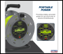 Sealey BCR25G 25m Cable Reel with Thermal Trip 4 x 230V - Hi-Vis Green