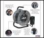 Sealey BCR25RCD 25m Cable Reel with Thermal Trip & RCD Plug 4 x 230V