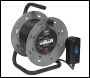 Sealey BCR25RCD 25m Cable Reel with Thermal Trip & RCD Plug 4 x 230V