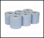 Sealey BLU150 Paper Roll Blue 2-Ply Embossed 150m Pack of 6