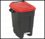 Sealey BM100PR Refuse/Wheelie Bin with Foot Pedal 100L - Red