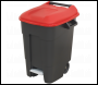 Sealey BM100PR Refuse/Wheelie Bin with Foot Pedal 100L - Red