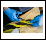 Sealey BTBY Non-Adhesive Hazard Warning Barrier Tape 80mm x 100m - Black/Yellow