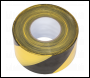 Sealey BTBY Hazard Warning Barrier Tape 80mm x 100m Black/Yellow Non-Adhesive