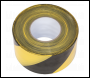 Sealey BTBY Non-Adhesive Hazard Warning Barrier Tape 80mm x 100m - Black/Yellow