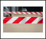 Sealey BTRW Hazard Warning Barrier Tape 80mm x 100m Red/White Non-Adhesive