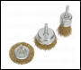 Sealey BWBS03 Crimped Wire Brush Set 3pc Brassed