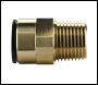 Sealey CAS15BSA Speedfit® Brass Straight Adaptor 15mm x 1/2 inch BSPT