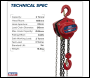 Sealey CB2000 3m Chain Block 2 Tonne