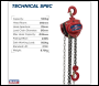 Sealey CB500 2.5m Chain Block 0.5 Tonne