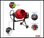 Sealey CMX125 125L Cement Mixer 550W